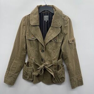 German Marc Aurel Women's Safari Utility Belted Cargo Jacket Olive US L (42)